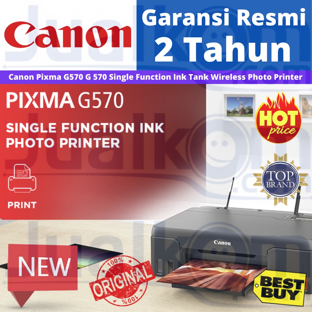 Canon Pixma G570 G 570 Single Function Ink Tank Wireless Photo Printer