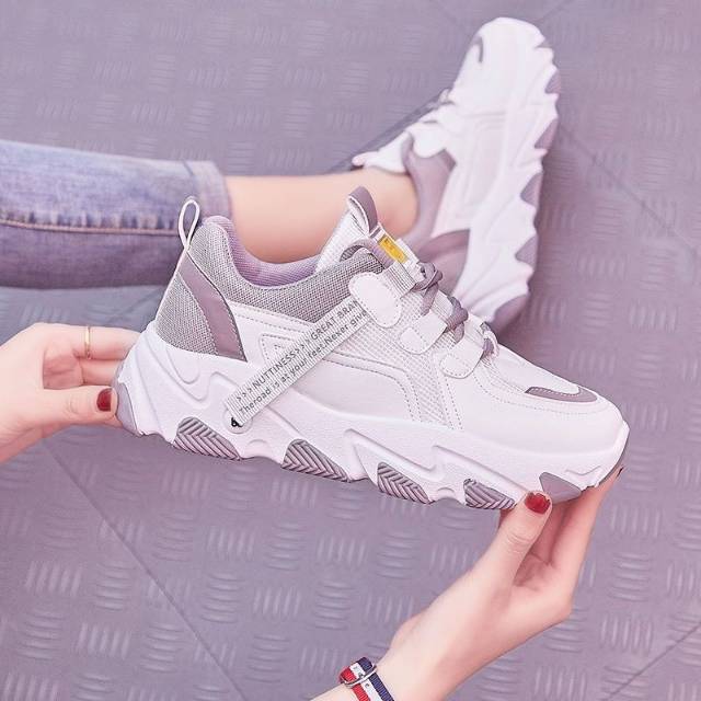 (COD/BAYAR DI TEMPAT) Sneakers Wanita Tali Korean Style Dasar Putih