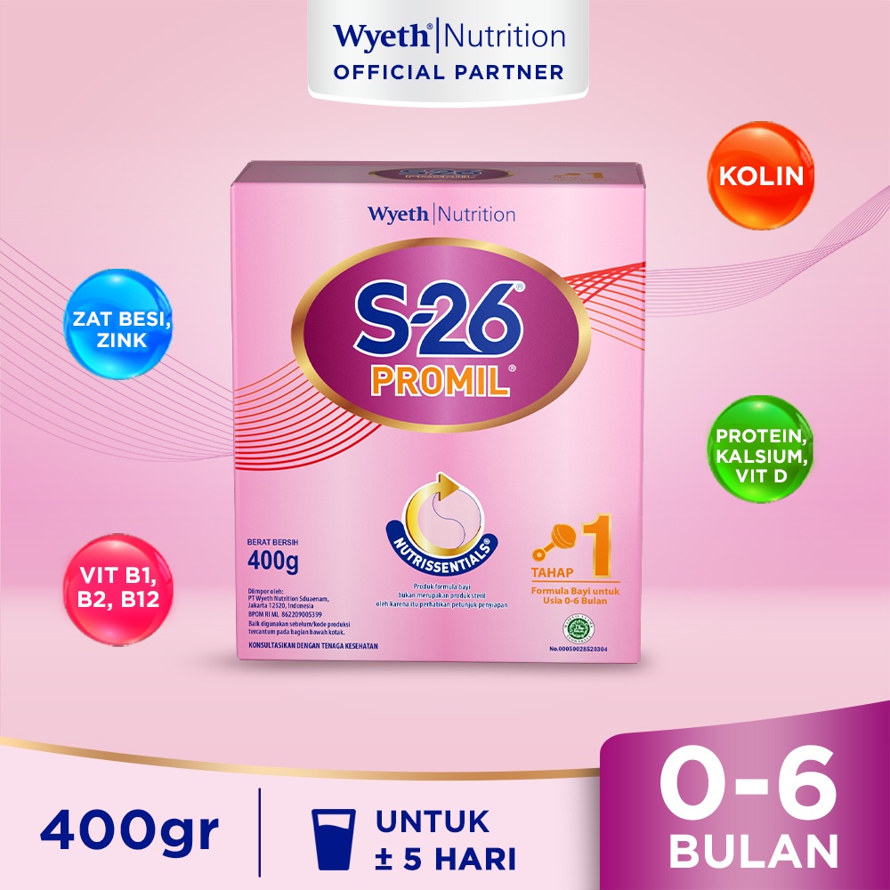 S26 Promil Tahap 1 0-6 Bulan 400 Gram Box / Toko Makmur Online