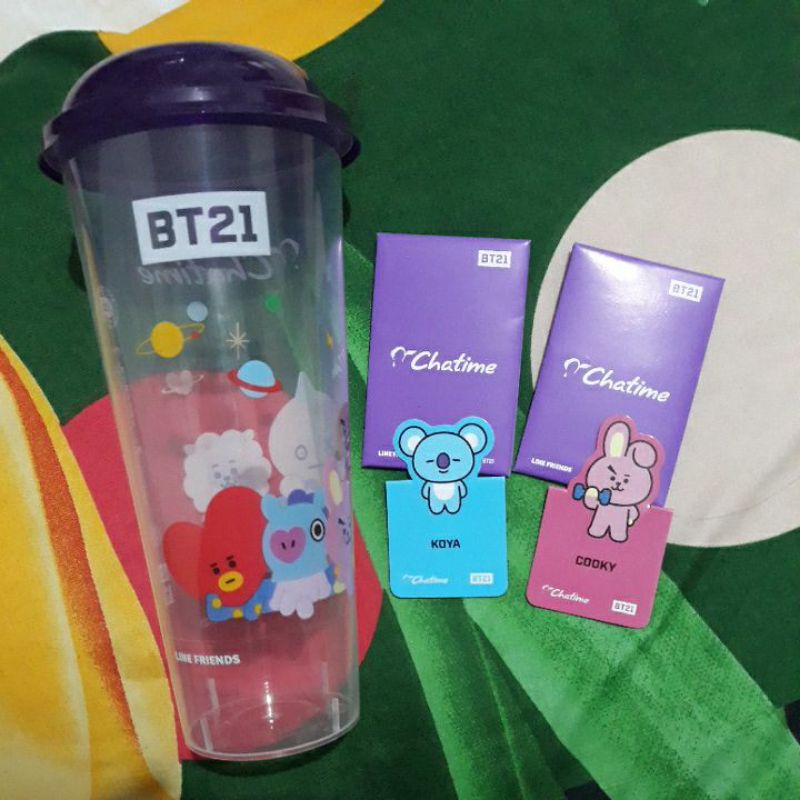 BT21 x Chatime merchandise magnet dan tumblr