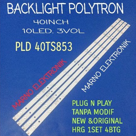 LAMPU BACKLIGHT TV POLYTRON 40IN PLD40TS853 LAMPU BL LED PLD 40TS853 10K 3VLAMPU LED POLYTRON 40INCH