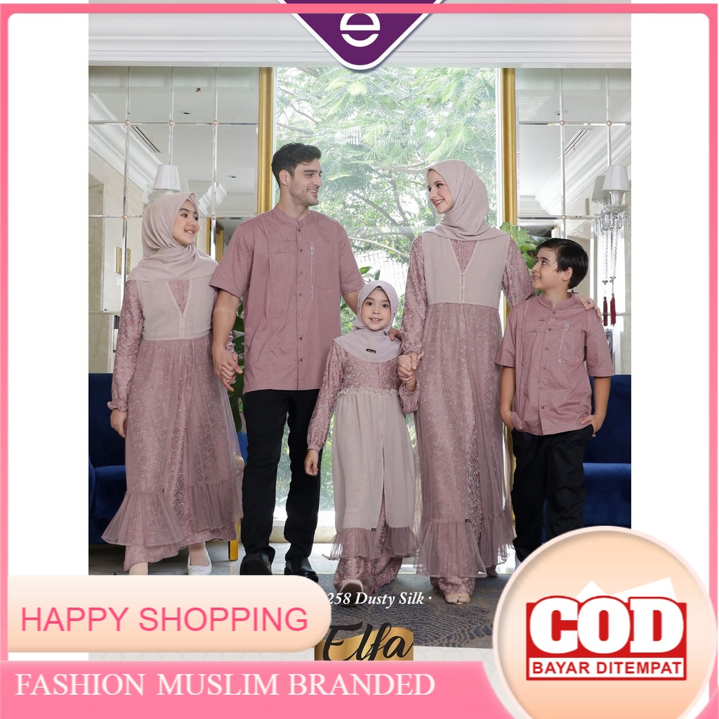 ETHICA ELFA 258 DUSTY SILK | SARIMBIT KELUARGA TERBARU LEBARAN 2022 | FAMILY SET BAJU GAMIS KOKO ANA