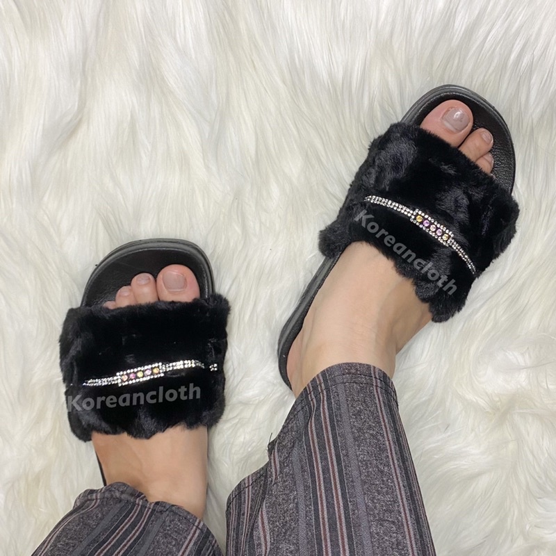 BALANCE 813 X13 SANDAL SLOP KARET JELLY BULU WANITA PEREMPUAN REMAJA