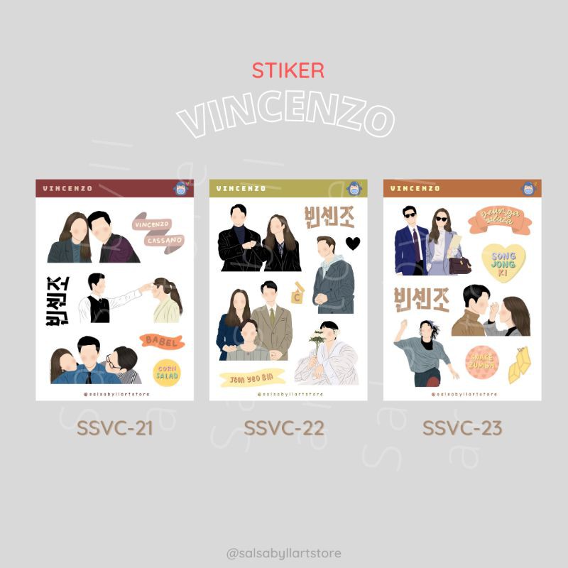 

Vincenzo sticker series ||salsabyllartstore