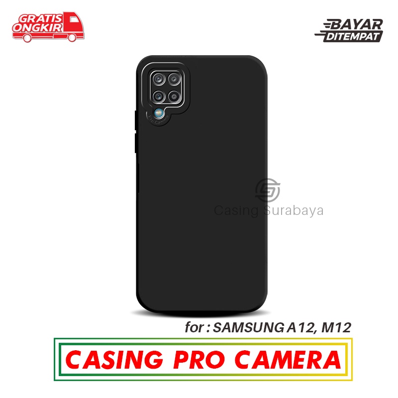 Case Samsung A12/M12 Soft Case Liquid Silicone Pro Camera