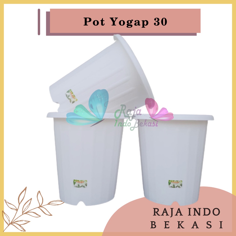 Pot Yogap 30 Putih Pot Bunga Tanaman Tinggi Yogap Ypt 30 Putih - Bahan Tebal