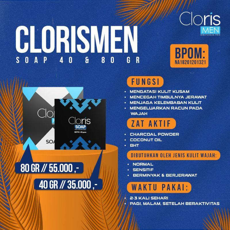 Sabun Wajah Pria Clorismen Skincare Pembersih Pemutih Penghilang Bekas Jerawat Muka Cowok C3