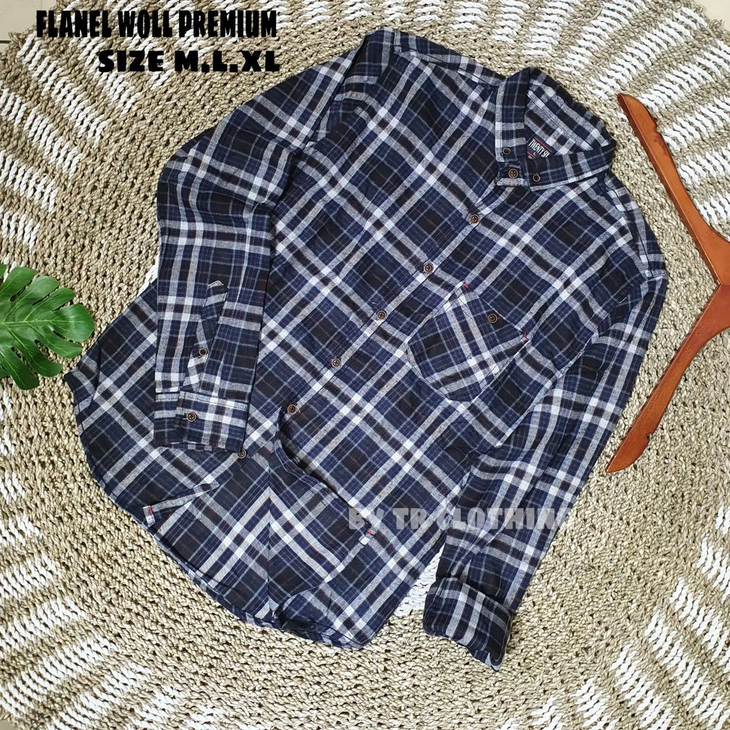 KEMEJA FLANEL PRIA TANGAN PANJANG MOTIF KOTAK BAHAN FLANEL WOOL PREMIUM [COD]