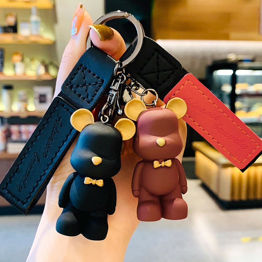 Nordic style bear keychain Cute Cartoon Disney Marvel Key Chain doll key Ring