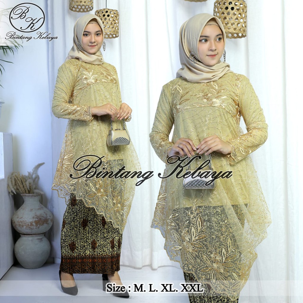 PROMO KEBAYA TUNIK TULLE MUTIARA BORDIR  / KEBAYA STELAN TULLE MUTIARA BORDIR