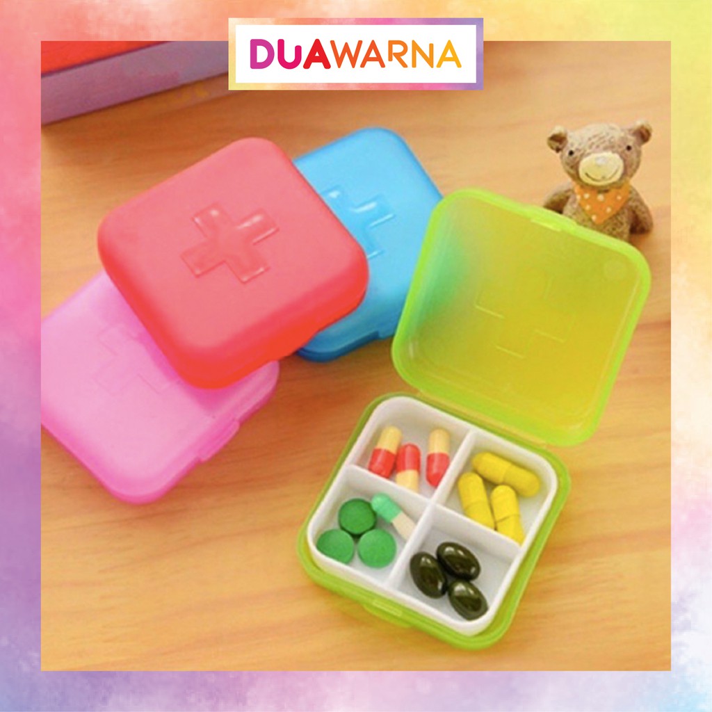 Jual Duawarna Tempat Kotak Penyimpanan Obat Pil Kotak Obat Travel Sekat Mini Medicine Box