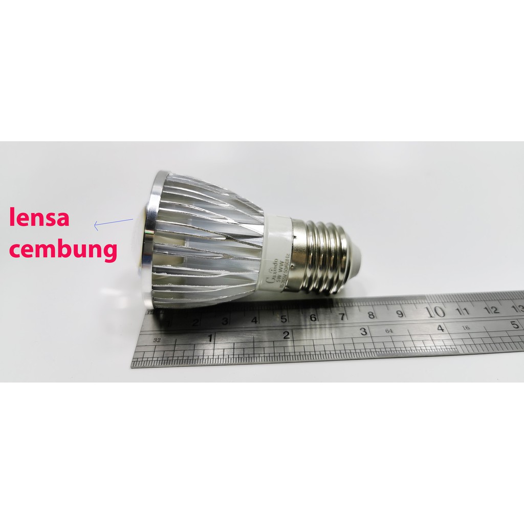 Lampu sorot spotlight COB 5w E27 cahaya PUTH lensa cembung