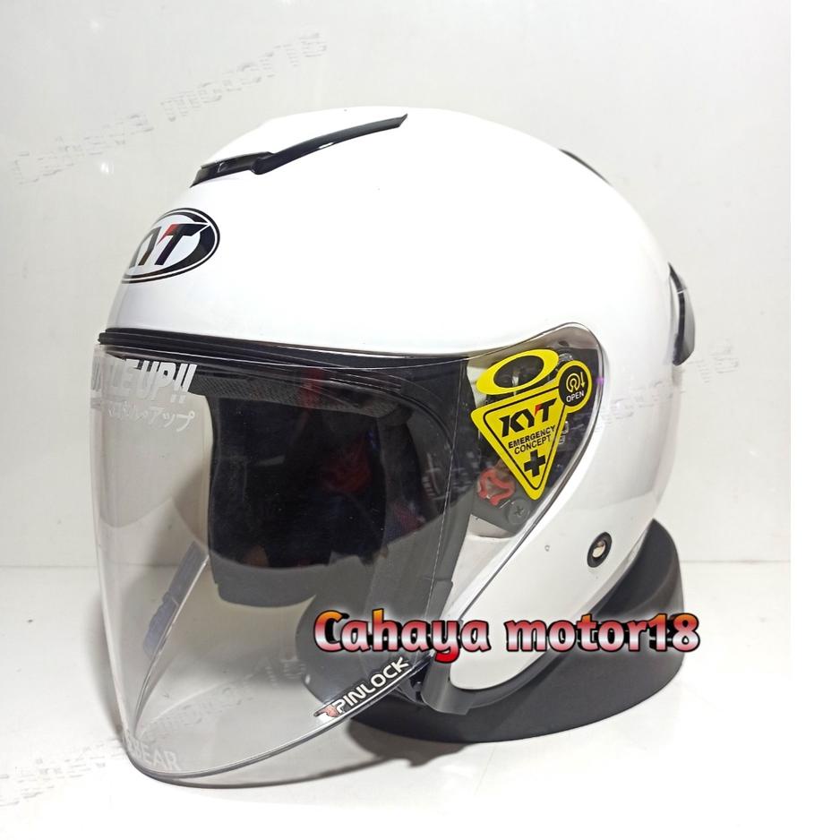  best seller  helm kyt kyoto r white putih kyt paket ganteng original penawaran terbaik
