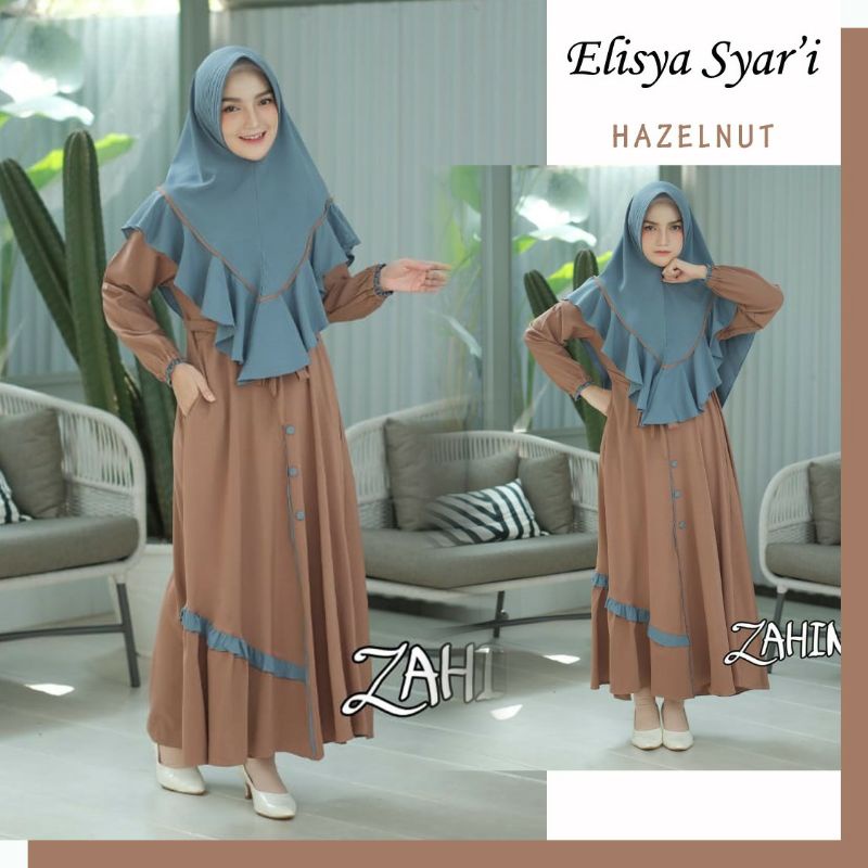 gamis elisya set syari ori zahin | gamis ori zahin fashion