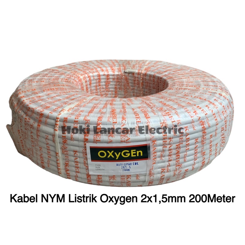 Kabel Listrik Kawat NYM 2x1,5mm 200meter Oxygen Kabel Kawat Tembaga 2x1,5mm 200m