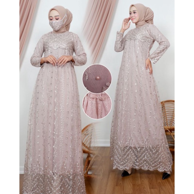 GAMIS PESTA GAMIS RATU KEBAYA MODERN GAMIS BRUKAT TILE ORIGINAL DFS KEBAYA