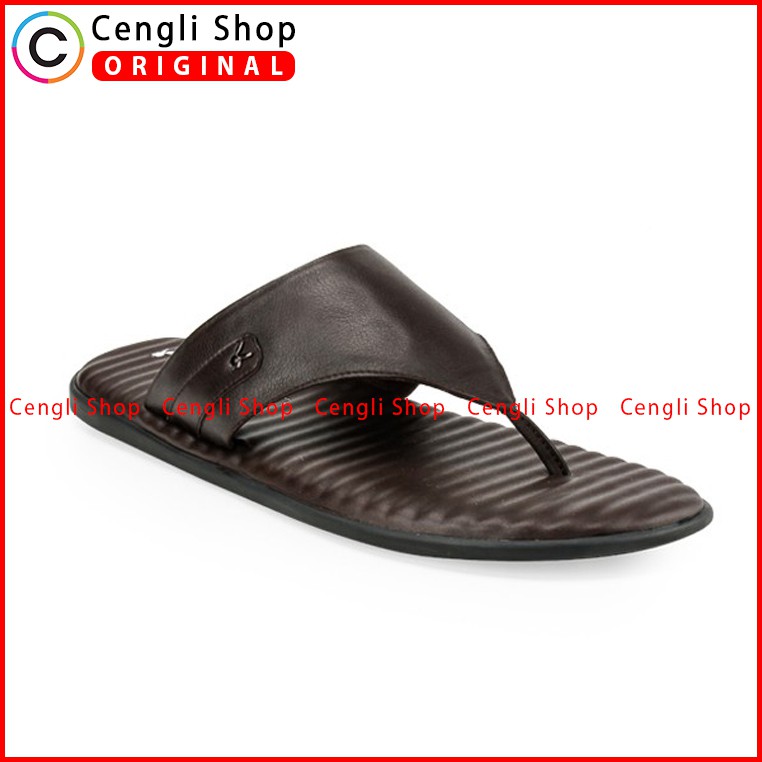 PLAYBOY SANDAL JEPIT KULIT CASUAL PRIA ORIGINAL TERBARU COKLAT PLC2