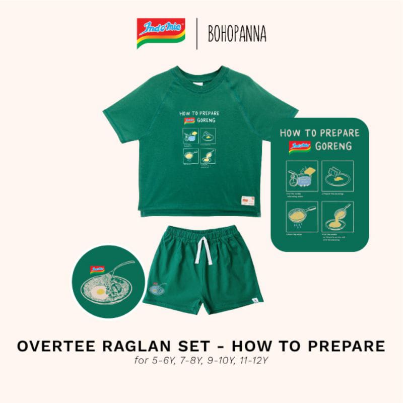 BOHOPANNA | BOHO | BOHO PANNA OVERTEE RAGLAN SET | BOHOPANNA X INDOMIE | OVERTEE SET | SETELAN ANAKANAK