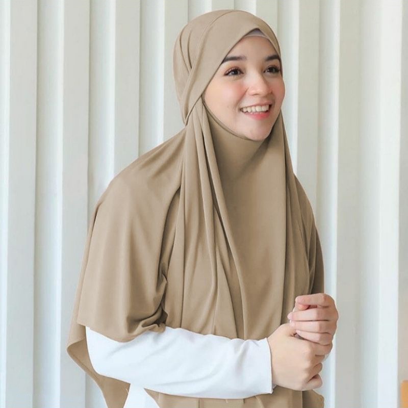 French Khimar Lesty Kejora Jilbab Instan Turki Niqob Cadar Tali Jersey