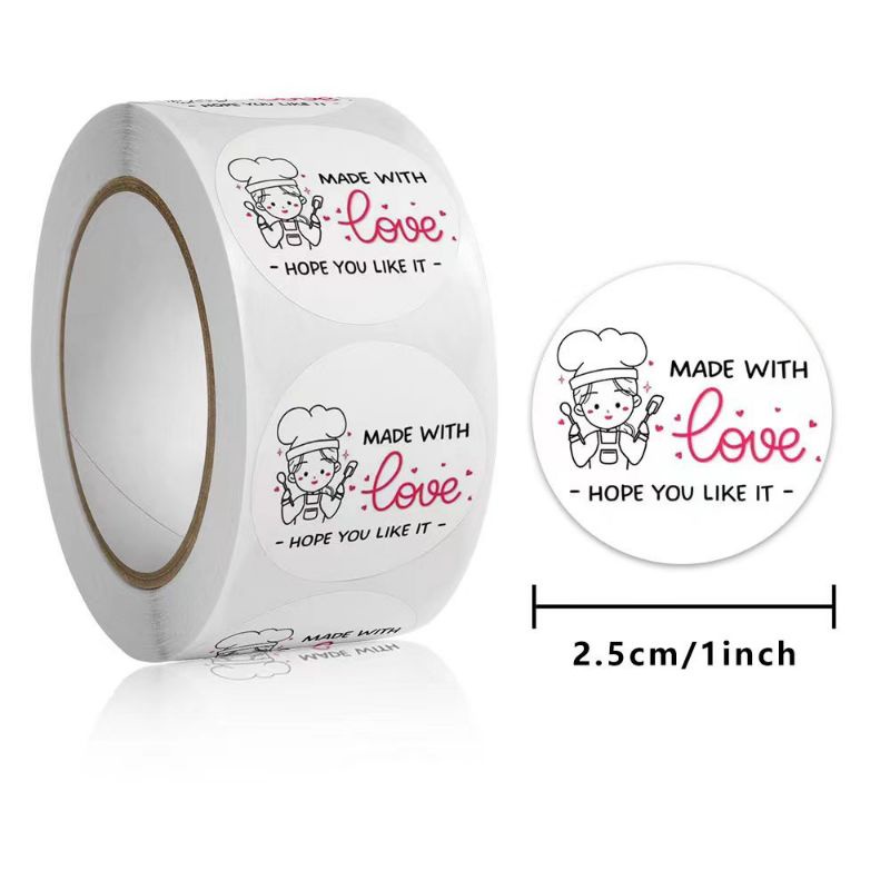

Sticker Handmade Homemade Made With Love Stiker Label Makanan 2.5cm 500pcs