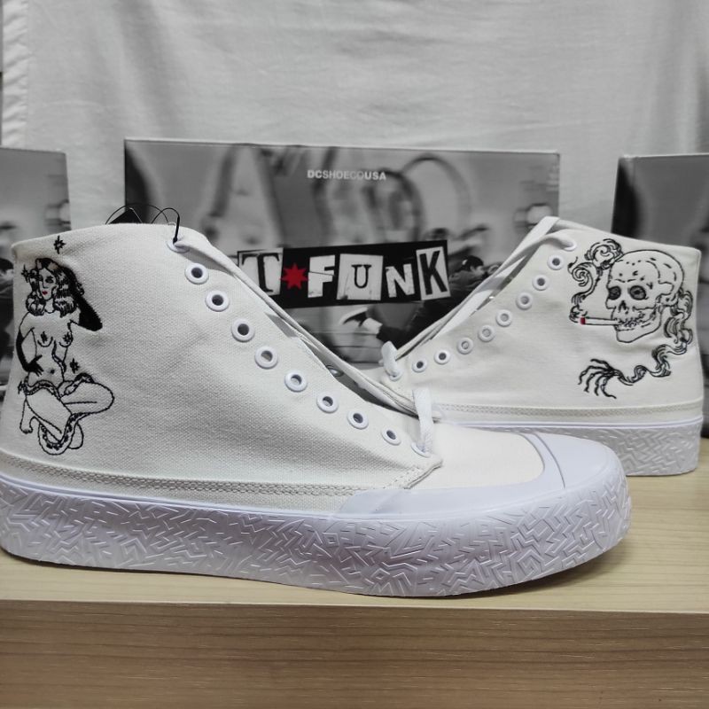 Sepatu Original DC T-FUNK HI S X TATI WHITE/BLACK(WBK)