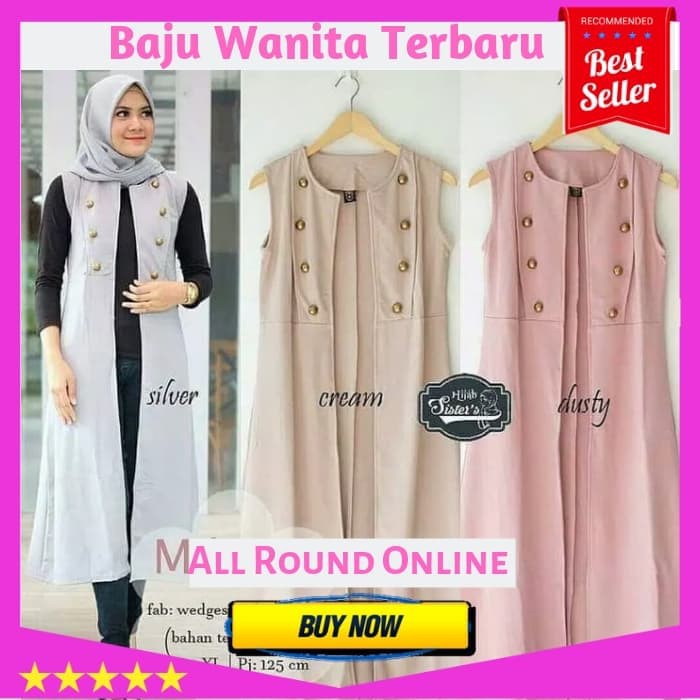 Outer Korea Wanita Long Outer Wanita Basic Long Outer