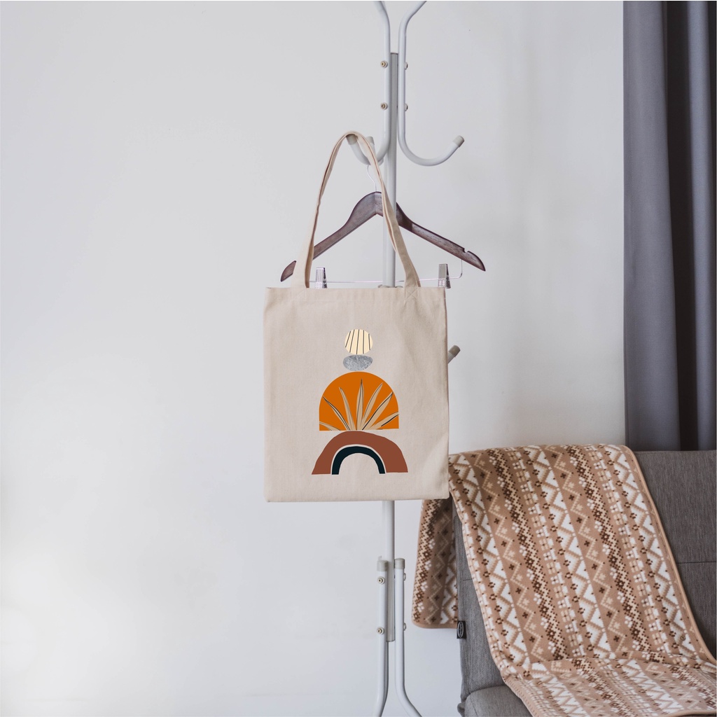 Sevine Tote Bag Kanvas Tas Wanita Fashion Totebag Nordic Aesthetic Series DTF Printing - KNP1