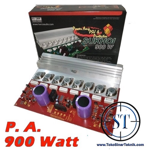 Kit PA Sukhoi 900W Power AMplifier 900 Watt Stereo  Transistor Jengkol ST kualitas Bagus CT Plus Elco Dioda