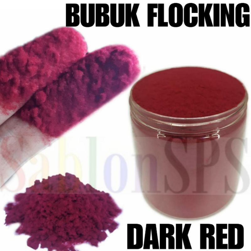 BUBUK FLOCKING NILON SABLON MERAH MAROON BLUDRU SERBUK NYLON 100GR