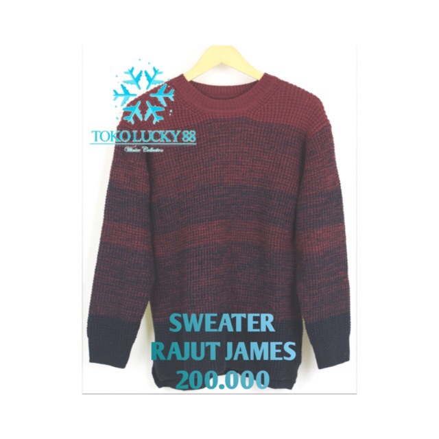 IMPORT BELI 2 GRATIS 1 Sweater Rajut Wool Musim Dingin Infinity Baju Winter James