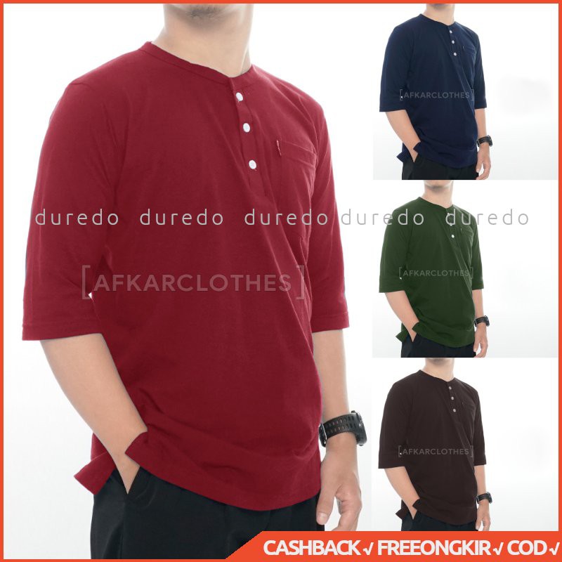 AFKAR Kurta Kaos Basic Pria Katun Combed SAC