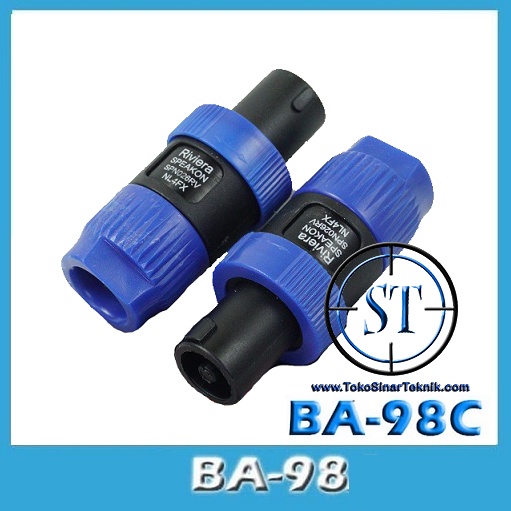 BA-98C Jack Spikon Orange / Biru Pendek 5005 Speakon Spicon Box Speaker Warna Input Audio