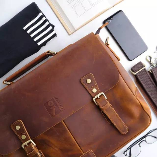 tas kantor laptop kulit asli   messenger bag genuine leather   tas kerja kantor