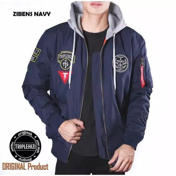Jaket Hoodie Bomber Zibens Original Pria Jaket Sweater Cowok Distro