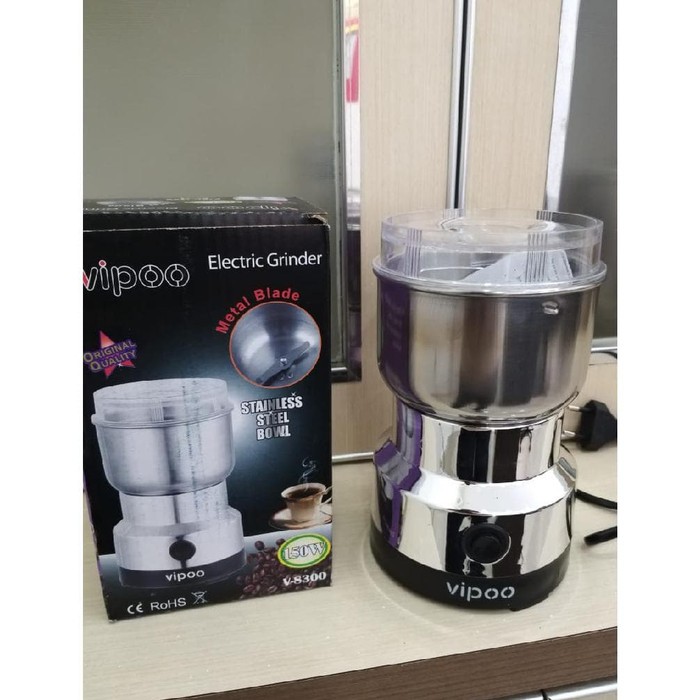 ALAT PENGGILING BIJI KOPI LISTRIK | VIPOO ELEKTRIC GRINDER 150 W | STAINLESS |