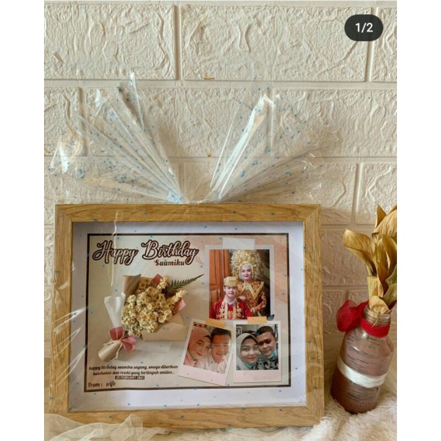 

buket edelweiss in frame / kado wisuda / kado ulangtahun / kado wedding / kado / kado termurah