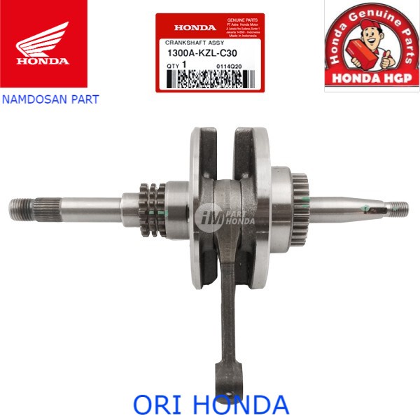 Ahm 1300A-KZL-C30 Crank Shaft Kruk As Bandul Beat Scoopy Spacy Karbu & Vario 110 Fi Stater Berisik