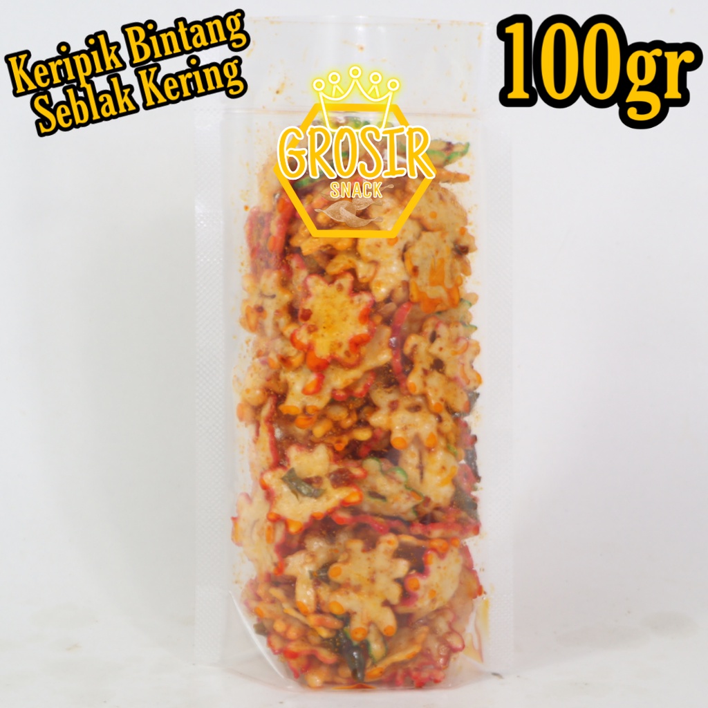 Keripik Bintang Seblak kering Daun Jeruk 100gr+ Banyak Rasa