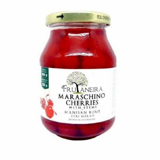 

best produk] frutaneira maraschino cherries with stems 454 gr / manisan ceri merah