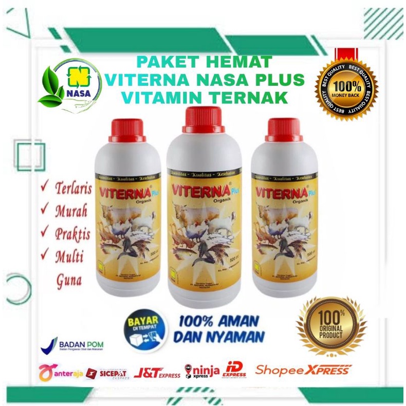 COD/PAKET TERNAK/1 PAKET 3BTL VITERNA/VITERNA NASA PLUS/VITAMIN SAPI/PENGGEMUK SAPI/KAMBING/BABI/