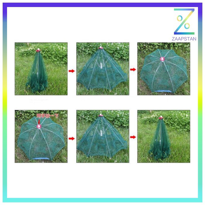 Jaring Pancing Ikan Udang Automatic Folding Umbrella Fishing Net Cage