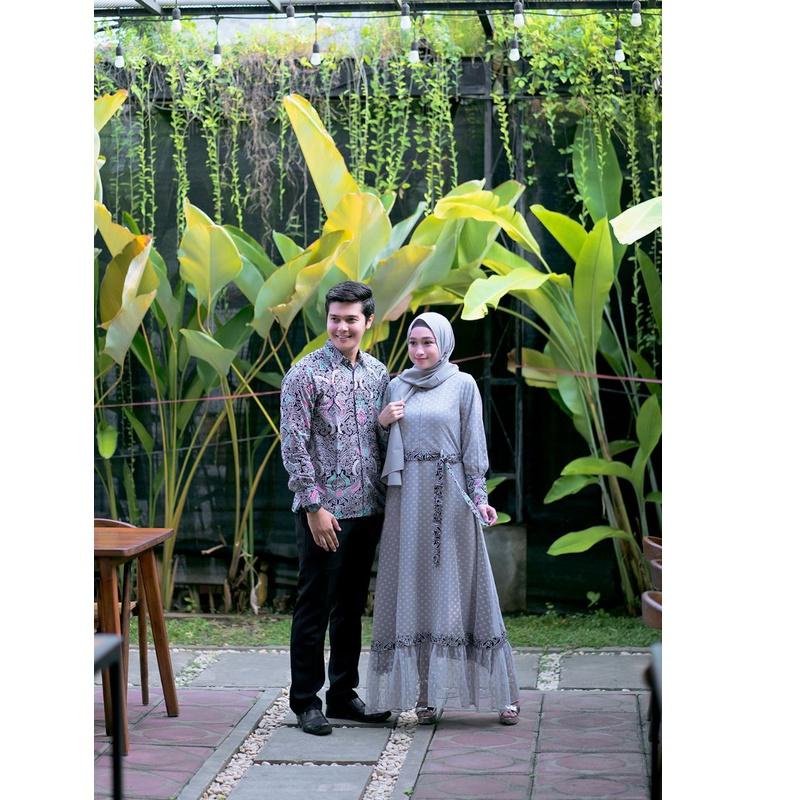 LANGSUNG ATC.. Gamis Brukat Couple Terbaru, Gamis Remaja Batik Couple Untuk Kondangan Lamaran Wisuda