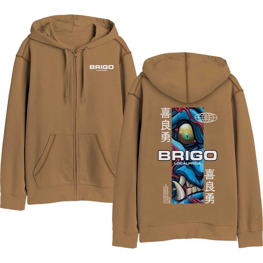 BRIGO Zipper Jumper Hoodie ONI II Sweater Hoodie Resleting BRIGO ONI Sablon DTF Fleece Cotton IIM-XXL (Pria &amp; Wanita) Free stiker&amp;Gantungan Kunci