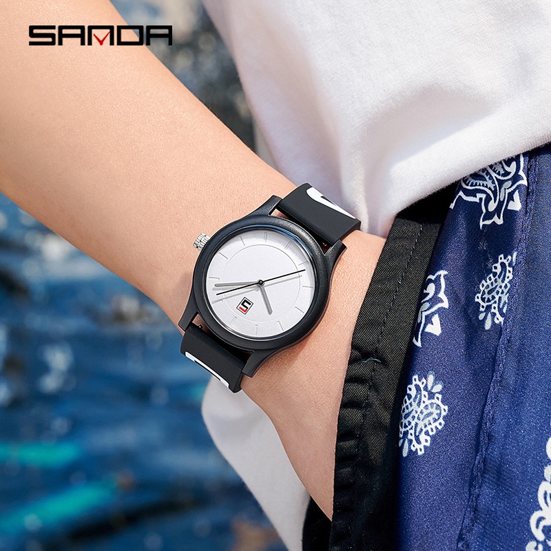 SANDA 3205 Jam Tangan Pria Wanita Analog Tali Rubber Anti Air WATCHKITE WKOS