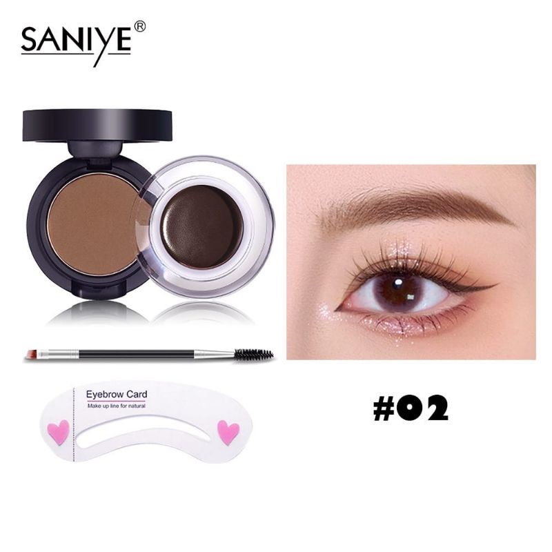 Medan Termurah Gel eyebrow waterproof long stay saniye Cream &amp; powder eyebrow gel alis krem alis bubuk alis