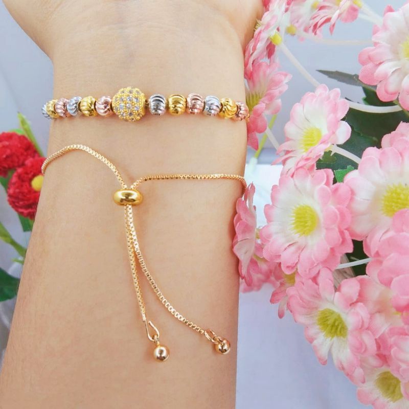 Gelang tangan xuping serut wanita dewasa rosegold