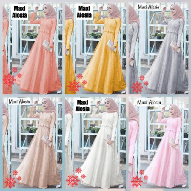 ( BISA COD✓)MAXI ALOSIA/ MAXI BRUKAT/ MAXI MURAH/ BRUKAT TULANG MEWAH GLITER/GAMIS PESTA