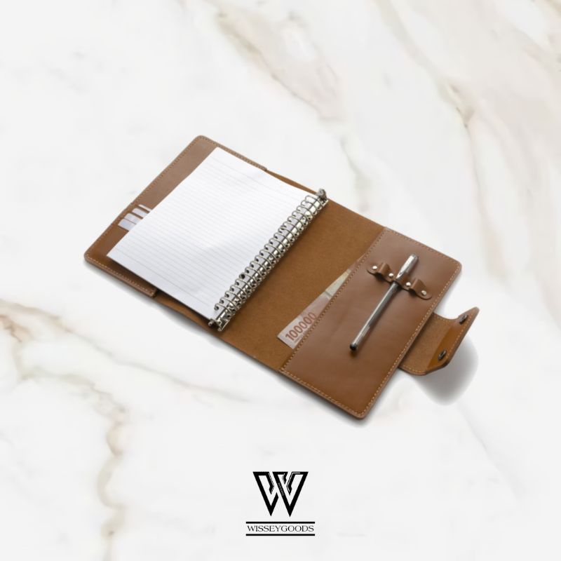 

Binder kulit asli A5 agenda ring loose leaf
