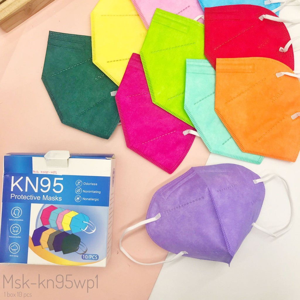 10 PCS Masker KN95 Warna Warni MIX / Masker Warna Warni / KN95 Warna