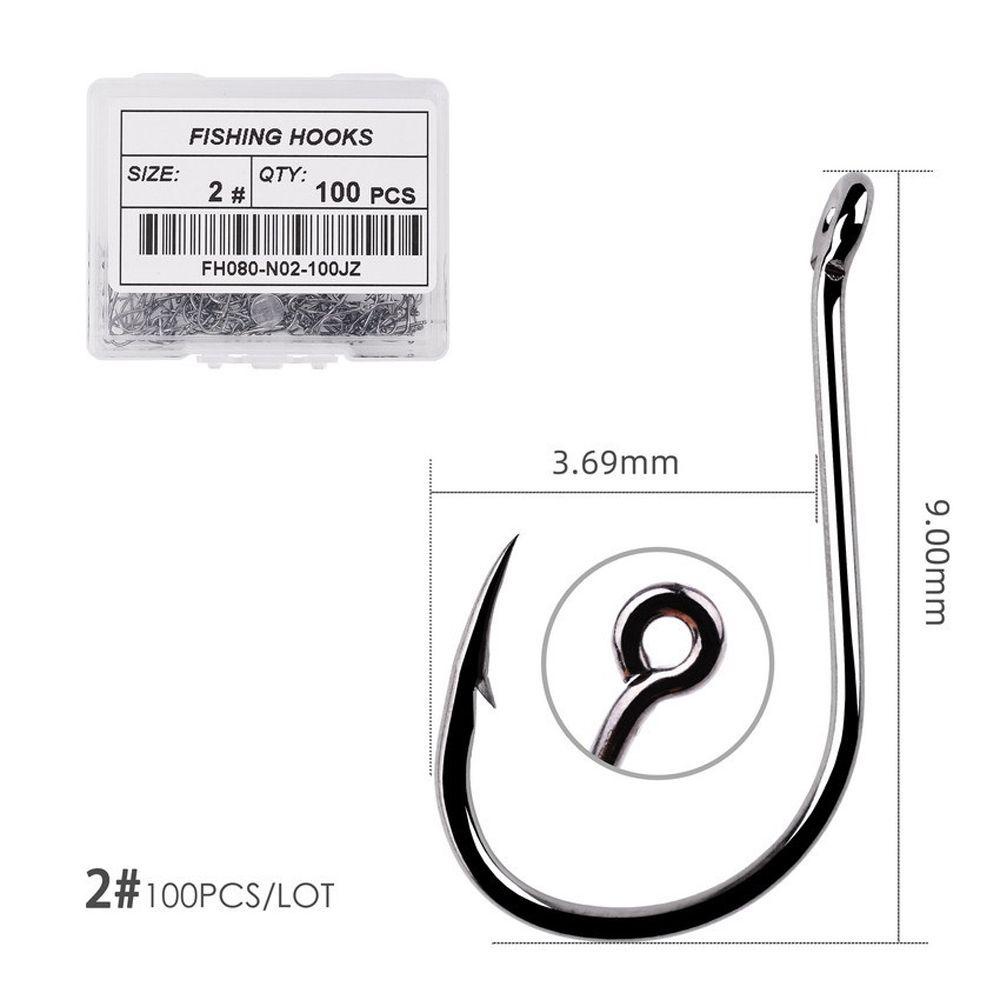 Lanfy Carp Eyed Fishing Hook Lingkaran Lure Hooks Fish Hook Barbed Hooks Aksesoris Pancing Single Jig Curve Shank Hooks